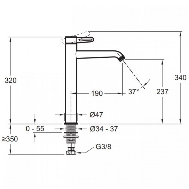 Смеситель для раковины Jacob Delafon Nouvelle Vague E78340-BLV