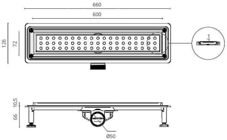 Душевой лоток Ctesi Way Round 60 BK4024230 с решеткой Хром Душевой лоток Ctesi Way Round 60 BK4024230 с решеткой Хром