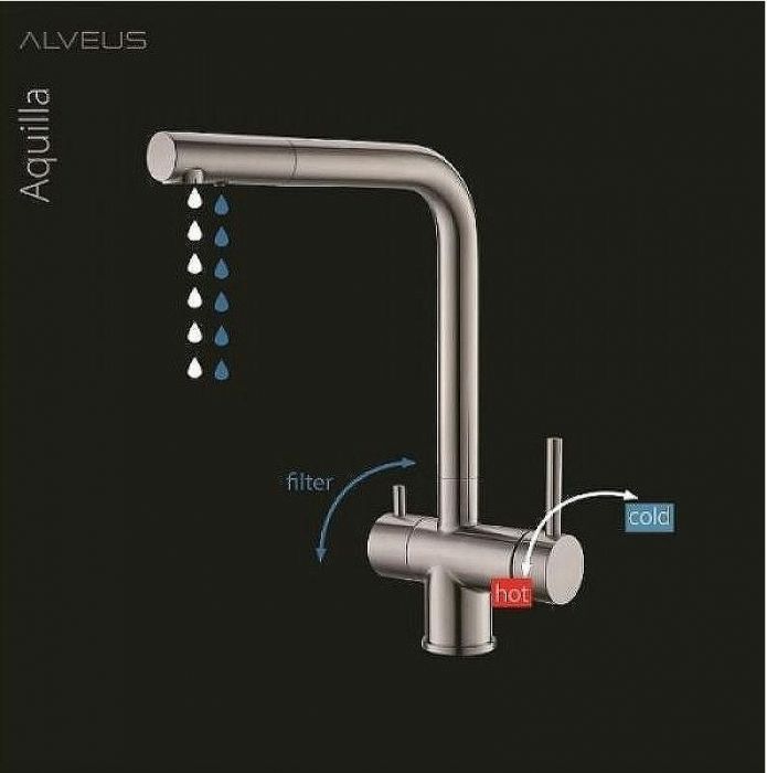 Смеситель для кухни Alveus Aquila Sat 1139805 Сатинированная сталь