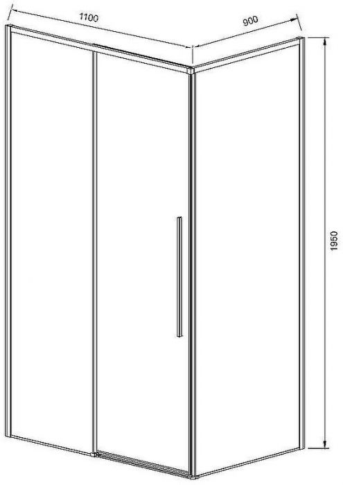 Душевой уголок Vincea Slim-N 110x90 VSR-4SN9011CGB профиль Черный стекло тонированное