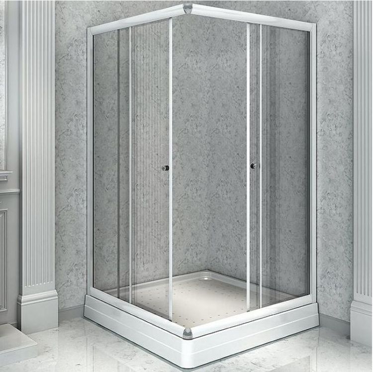 Душевой уголок Radomir 100x110 R 1-03-1-2-0-1230 с поддоном профиль Белый стекло прозрачное