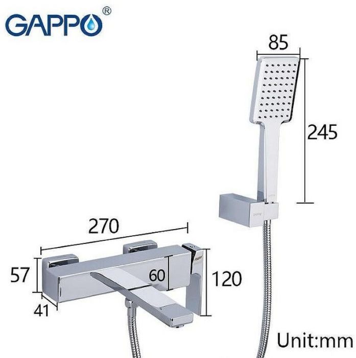 Смеситель для ванны Gappo G18 G3218 Хром