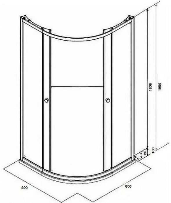Душевой уголок Parly 80x80 ZF81 9443 профиль Белый стекло матовое