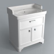 Тумба POMPEI под умывальник напольная 80 см,1 ящик, 2 дверцы белый