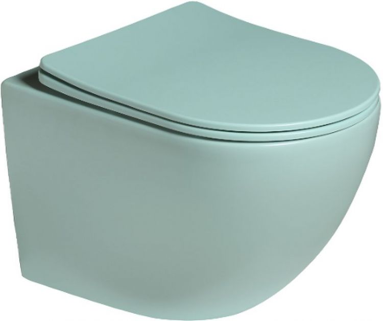 Комплект унитаза с инсталляцией SantiLine SL-5103+SL-01/LG цвет Светло-зеленый матовый с сиденьем Микролифт и клавишей смыва цвет Светло-зеленый матовый