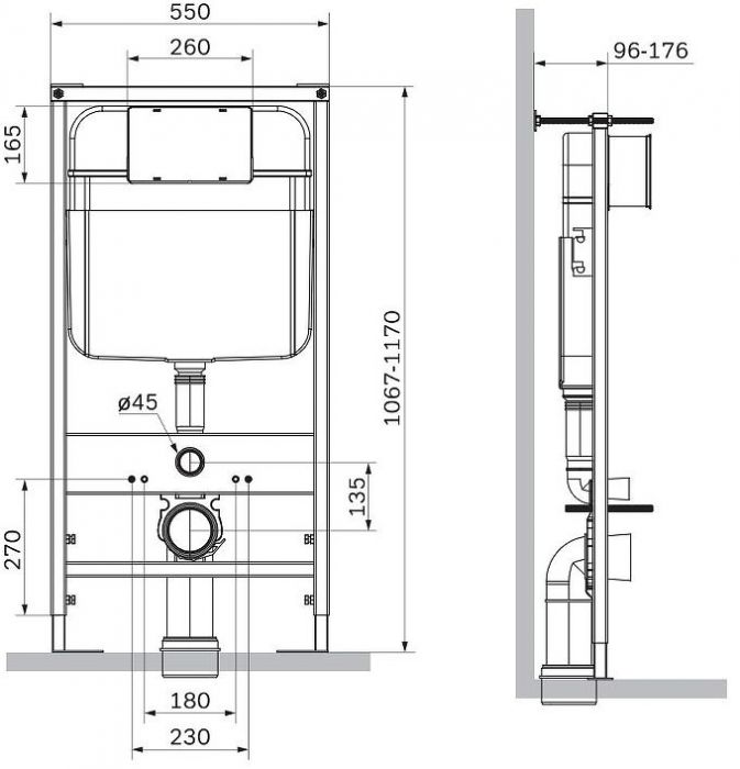 Комплект унитаза с инсталляцией SantiLine SL-5103+SL-01/LG цвет Светло-зеленый матовый с сиденьем Микролифт и клавишей смыва цвет Светло-зеленый матовый