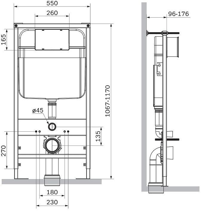 Комплект унитаза с инсталляцией SantiLine SL-5103+SL-01/LG цвет Светло-зеленый матовый с сиденьем Микролифт и клавишей смыва цвет Светло-зеленый матовый