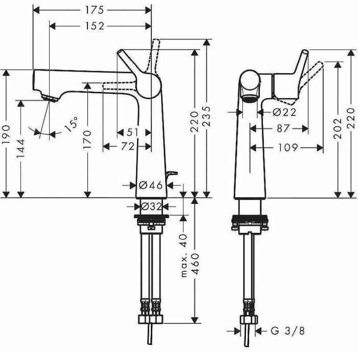 Смеситель для раковины Hansgrohe Talis S 72113000 Хром