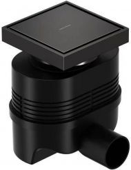 Душевой трап Allen Brau Priority 100x100 9.50026.MG с решеткой цвет Графит браш / под плитку