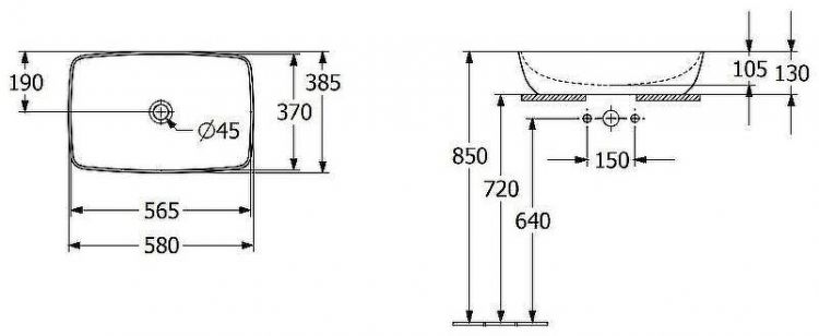 Раковина-чаша Villeroy&Boch Artis 58 41725801 Альпийский белый Раковина-чаша Villeroy&Boch Artis 58 41725801 Альпийский белый