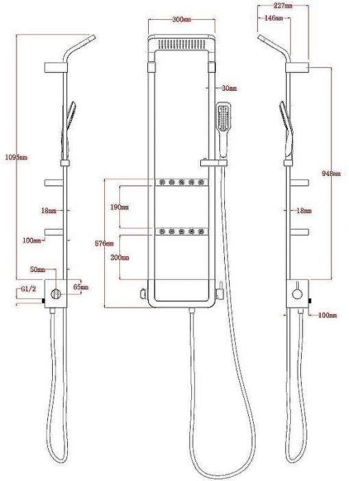Душевая панель Black&White Seasons 302000 с гидромассажем Черный бархат