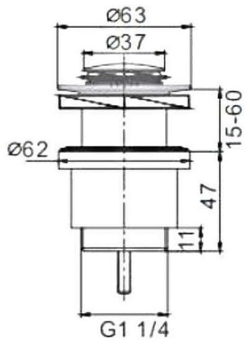 Донный клапан Frap F61 click-clack Хром