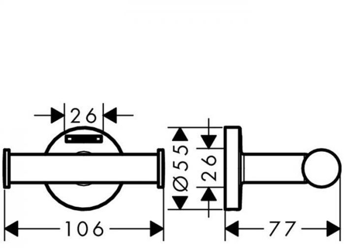 Hansgrohe Logis UA Двойной крючок, подвесной, цвет: хром