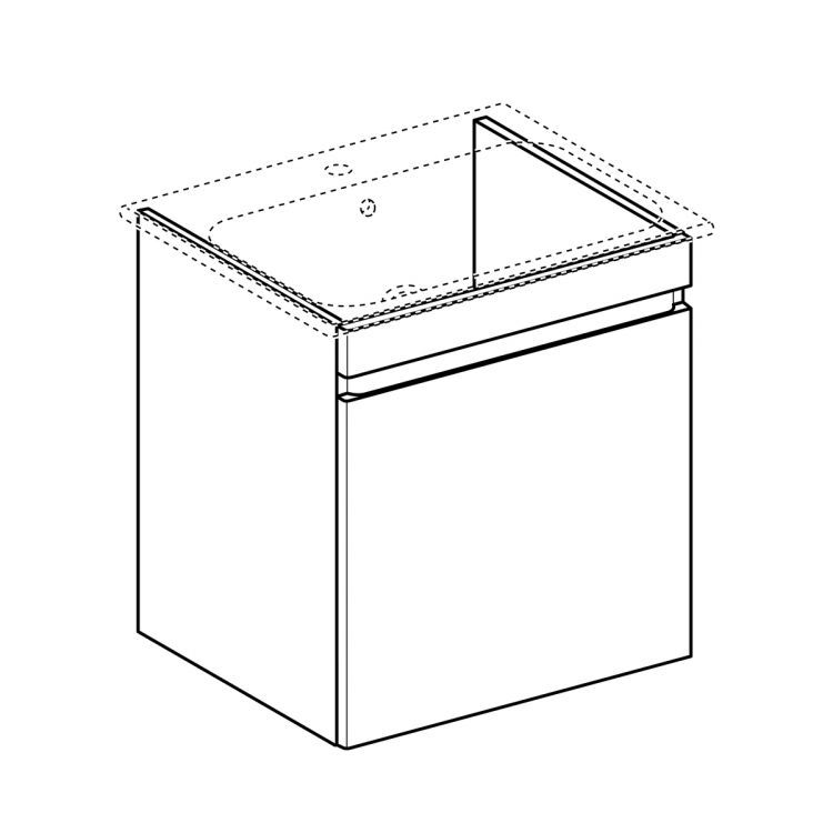 Тумба под раковину Geberit Renova Plan Slim,, 53.8х58.5 см, натуральный дуб [869558000]