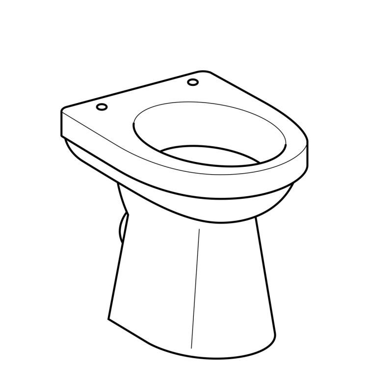 Унитаз напольный Geberit Renova Comfort, высота чаши 45 см, с полочкой, горизонтальный выпуск  [218510000]