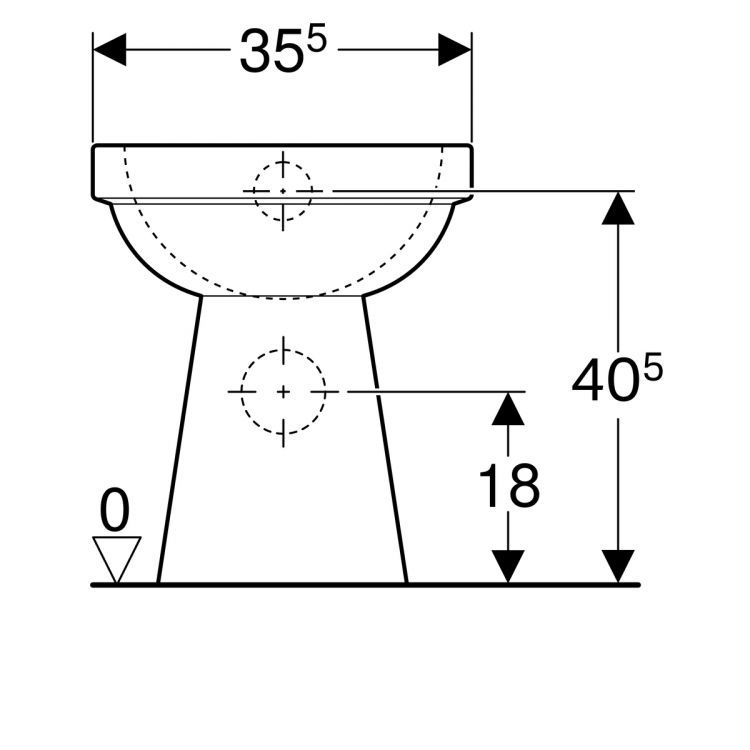 Унитаз напольный Geberit Renova Comfort, высота чаши 45 см, с полочкой, горизонтальный выпуск  [218510000]
