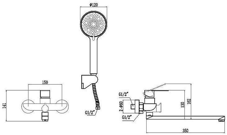 Смеситель для ванны Fmark FS8824 универсальный цвет Сатин Смеситель для ванны Fmark FS8824 универсальный цвет Сатин