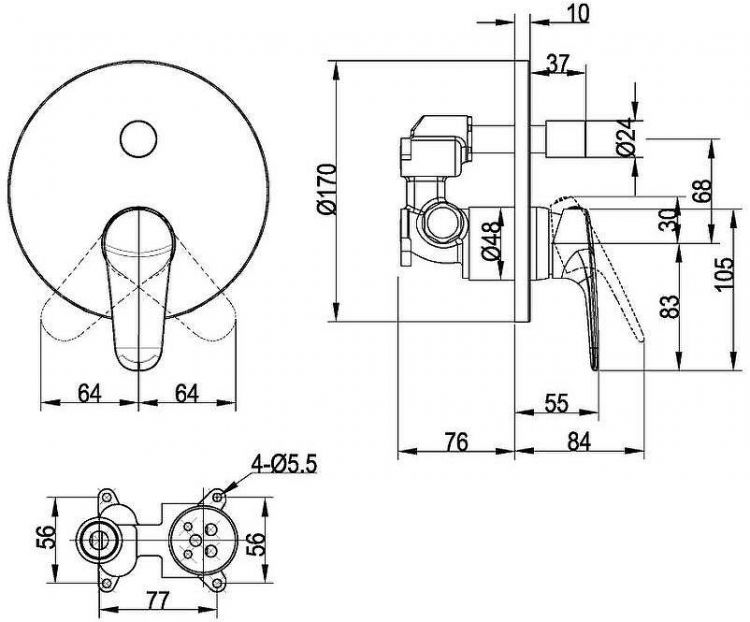 Смеситель для душа Villeroy&Boch O.Novo Start TVS10535311061 Хром Смеситель для душа Villeroy&Boch O.Novo Start TVS10535311061 Хром