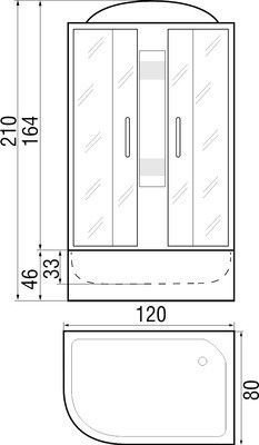Душевая кабина River Nara 120/80/46 MT R Душевая кабина River Nara 120/80/46 MT R