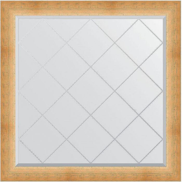 Зеркало Evoform Exclusive-G 106х106 BY 4527 с гравировкой в багетной раме - Травленое золото 87