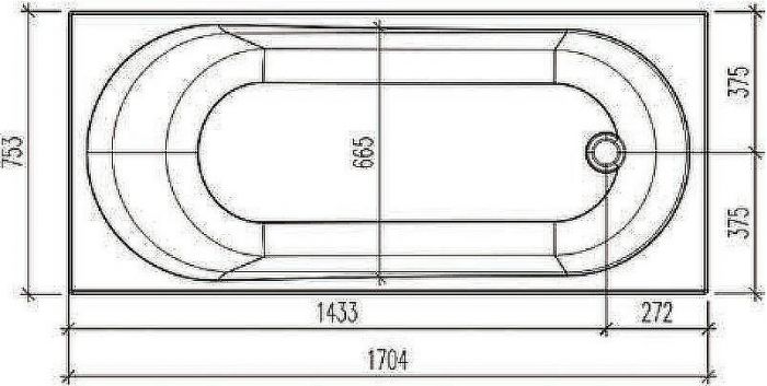 Акриловая ванна WellWant Oberon WW 170x75 WWVO1224W без гидромассажа