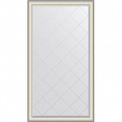Зеркало Evoform Exclusive-G Floor 200х109 BY 6394 с гравировкой в багетной раме - Белая кожа с хромом 78