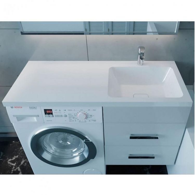 Раковина Madera Kamilla 120 R 4627173210010 с местом под стиральную машину Белая Раковина Madera Kamilla 120 R 4627173210010 с местом под стиральную машину Белая