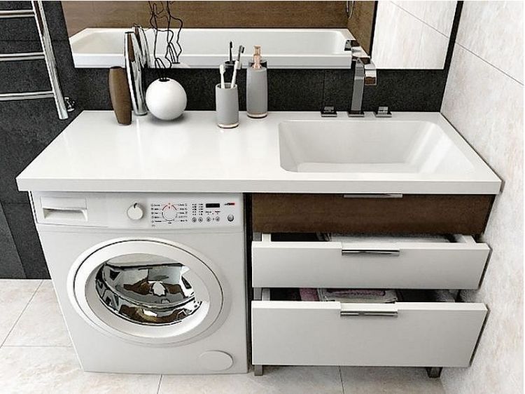 Раковина Madera Kamilla 120 R 4627173210010 с местом под стиральную машину Белая Раковина Madera Kamilla 120 R 4627173210010 с местом под стиральную машину Белая