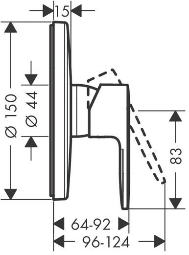 Hansgrohe Vernis Blend Смеситель для душа, однорычажный, внешняя часть, цвет: хром
