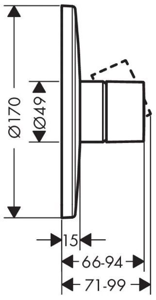 Axor Uno Смеситель для душа, встраиваемый, цвет: шлифованный черный хром
