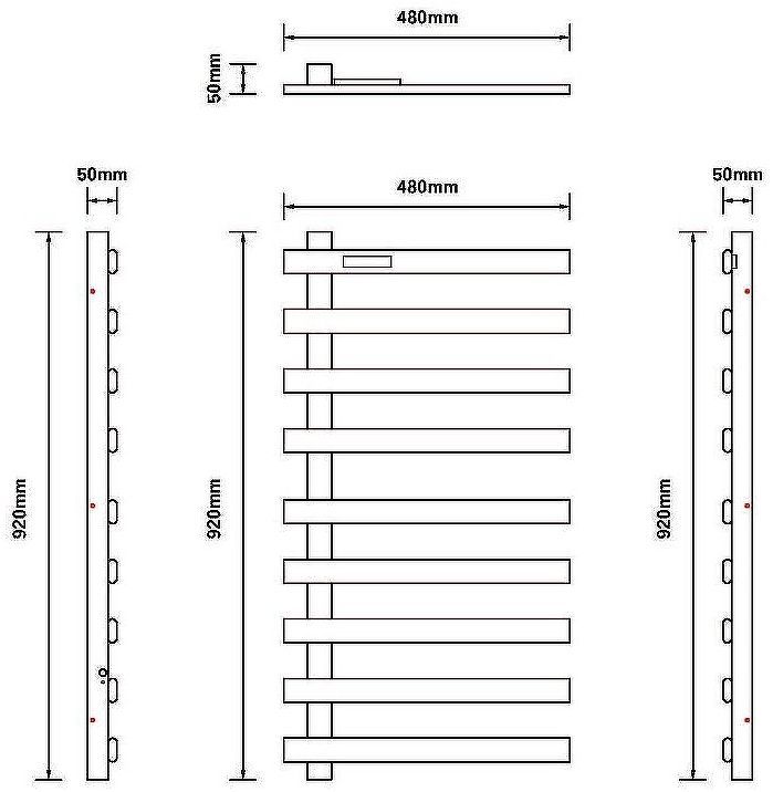 Электрический полотенцесушитель Black&White N-355B 48x92 355BI Черный матовый