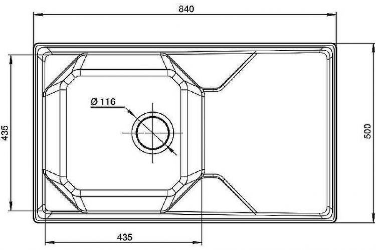 Кухонная мойка GranFest Unique GF-U-840L Топаз