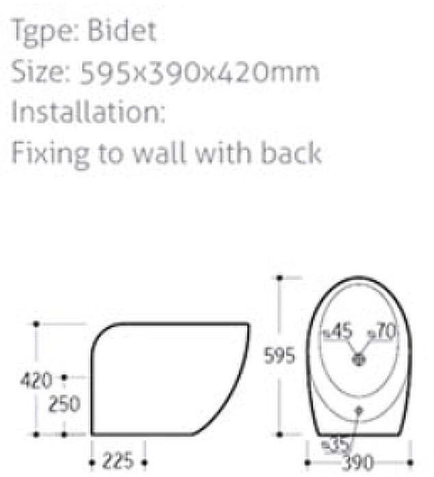 Биде Laguraty OK-0003C Белое