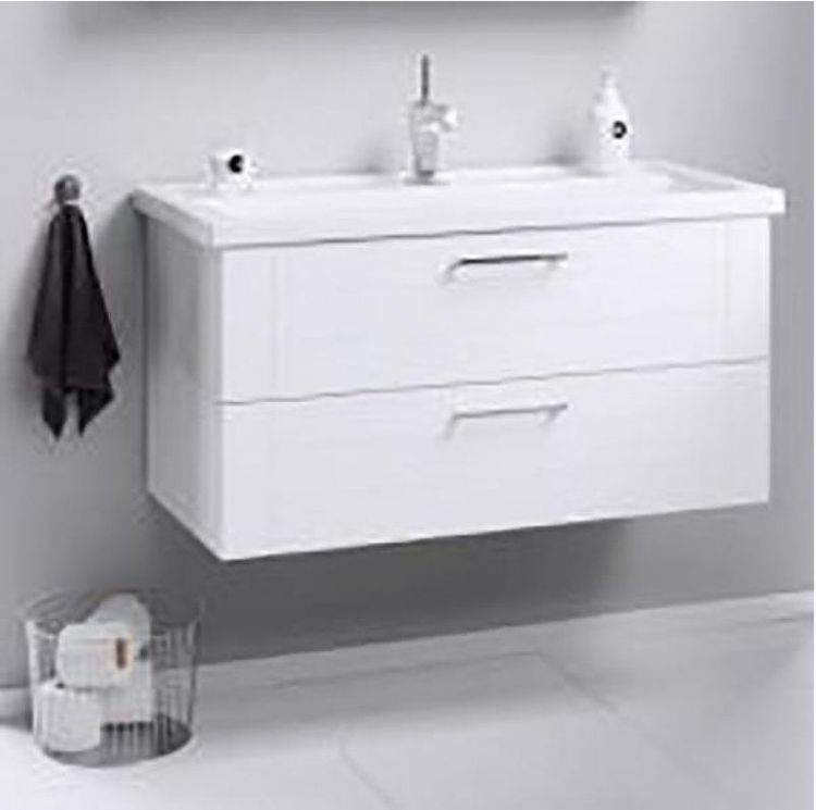 Тумба под раковину Aqwella Манчестер 80 MAN01082 подвесная Белый глянец
