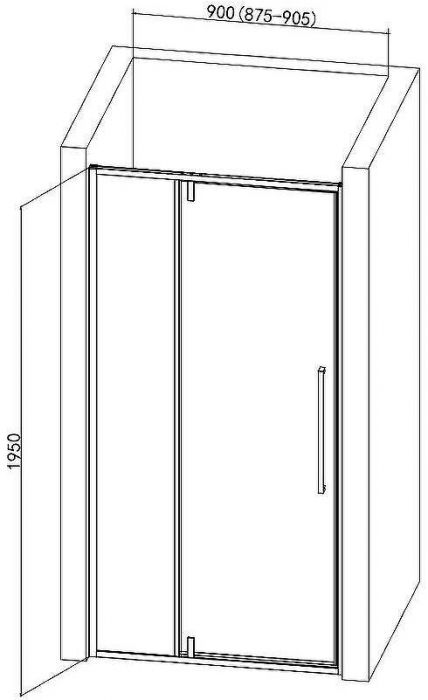 Душевая дверь AQUAme 90 AQM7108-9 профиль Хром стекло прозрачное