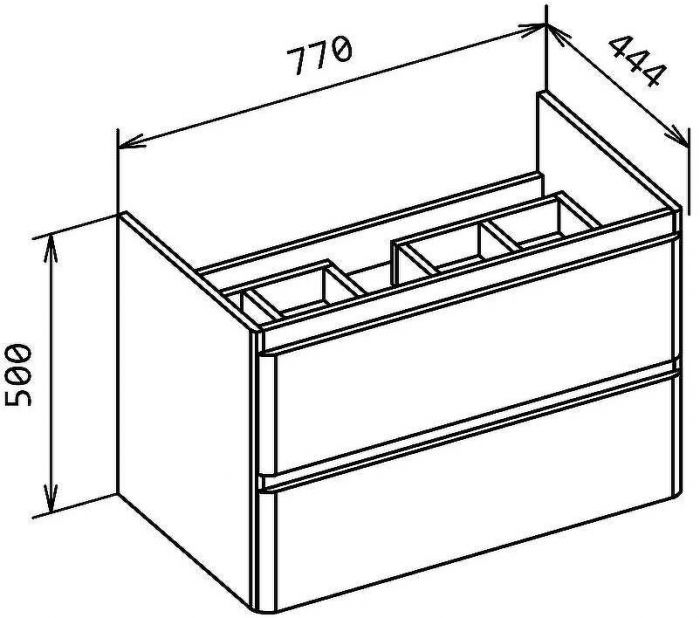 Тумба под раковину BelBagno 80 ALBANO-CER-800-2C-SO-RR подвесная Rovere Rustico