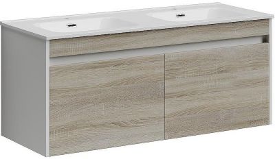 Тумба под раковину Sancos Smart 120 SM120-2E подвесная Дуб Бардолино Белая