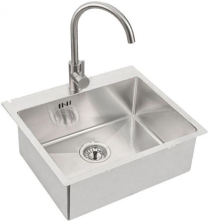 Кухонная мойка Alveus Quarto 10 BRS-90 550x480 1124382 Брашированная сталь