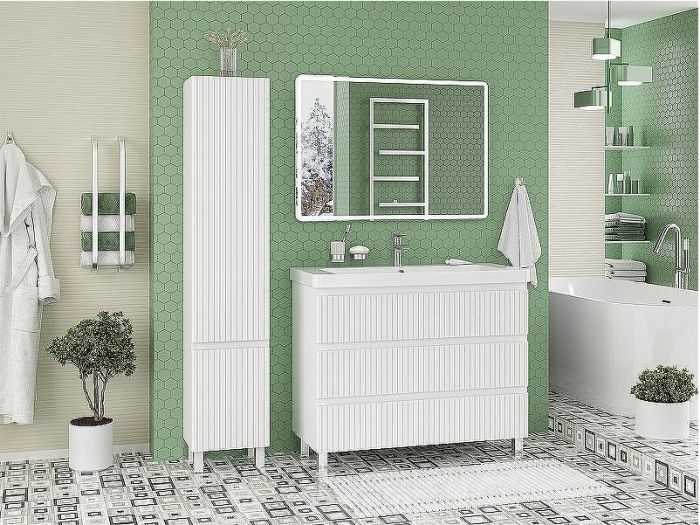 Тумба с раковиной Brevita Victory 105 УТ000024305 Белая матовая