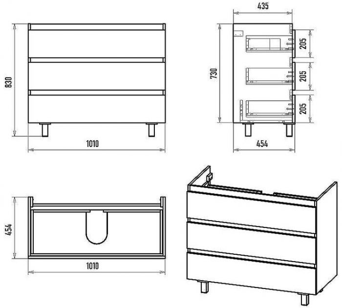 Тумба с раковиной Brevita Victory 105 УТ000024305 Белая матовая