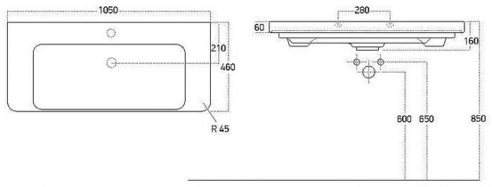 Тумба с раковиной Brevita Victory 105 УТ000024305 Белая матовая
