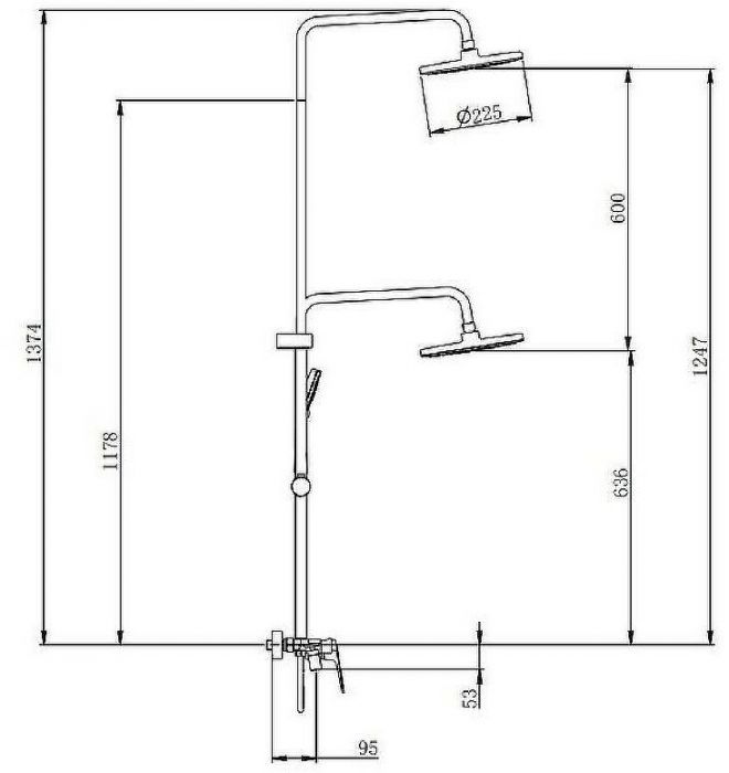 Душевая система Splenka S53.24.06 Черная матовая