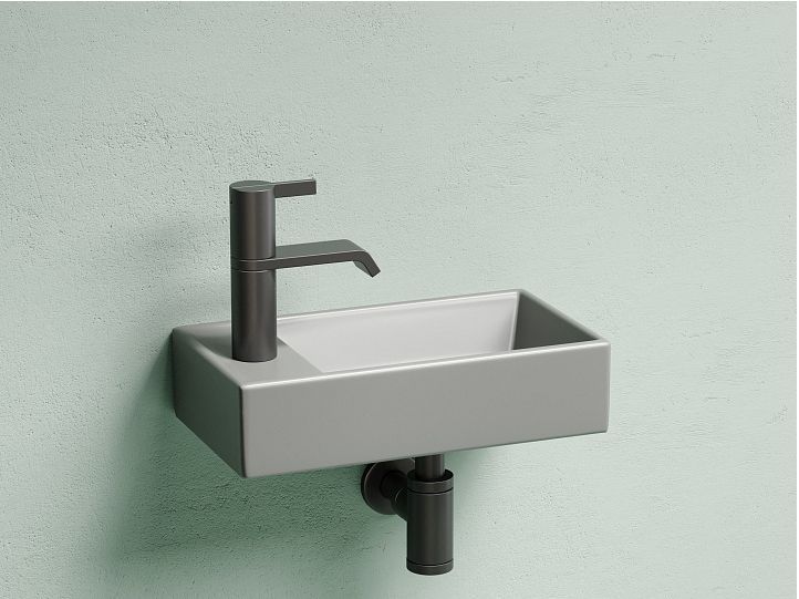 Умывальник CERAMICANOVA Element подвесной прямоугольный (чаша справа, отверстие под смеситель слева) цвет антрацит матовый CN6051RMH