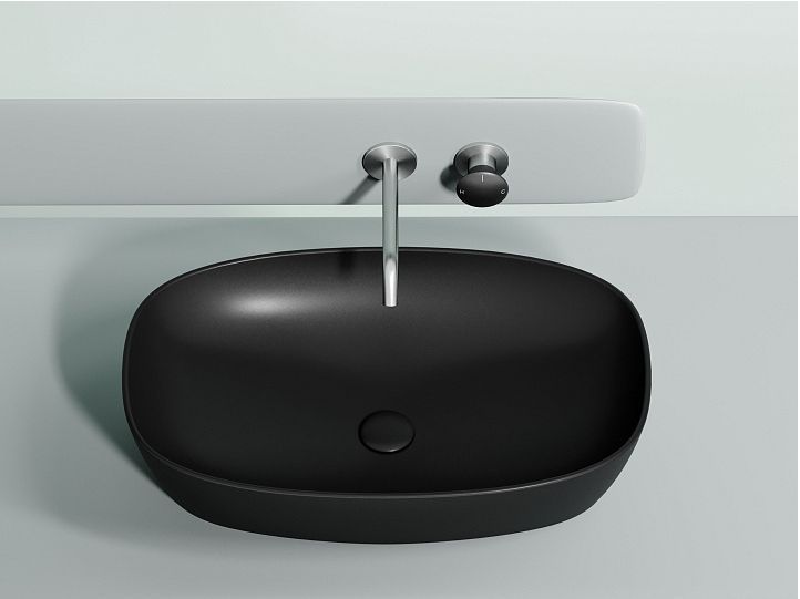 Умывальник CERAMICANOVA Element чаша накладная овальная (цвет Чёрный Матовый) CN6049MB
