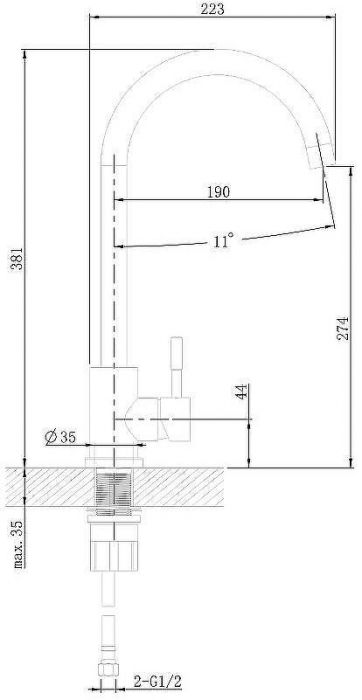 Смеситель для кухни Agger Zest A0701100 Хром