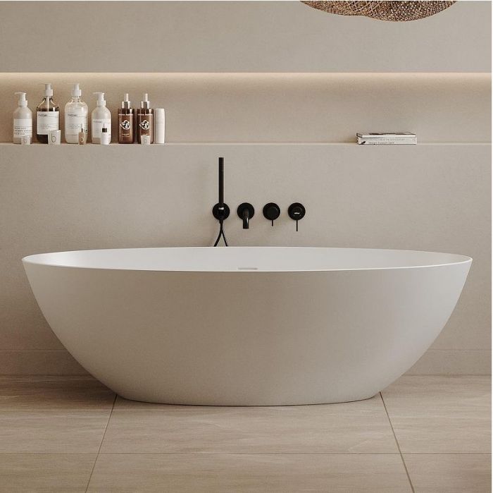 Ванна из искусственного камня Abber Stein 160x75 AS9625-1.6 без гидромассажа