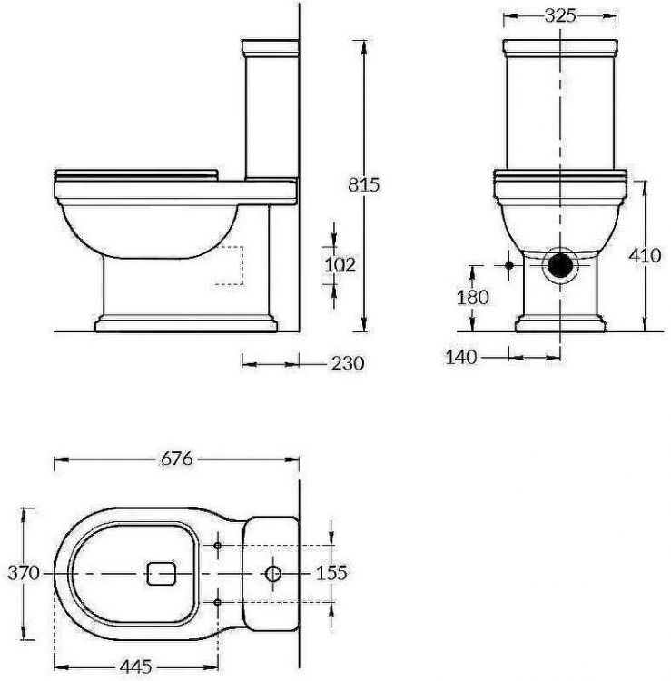 Унитаз компакт Kerama Marazzi Pompei PO.wc.01 Белый глянцевый без бачка и сиденья