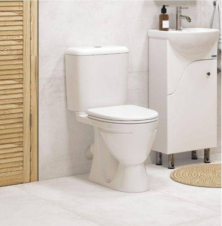 Унитаз компакт Sanita Стандарт эконом WC.CC/Standart/1-P/WHT.G/S1 с бачком и сиденьем