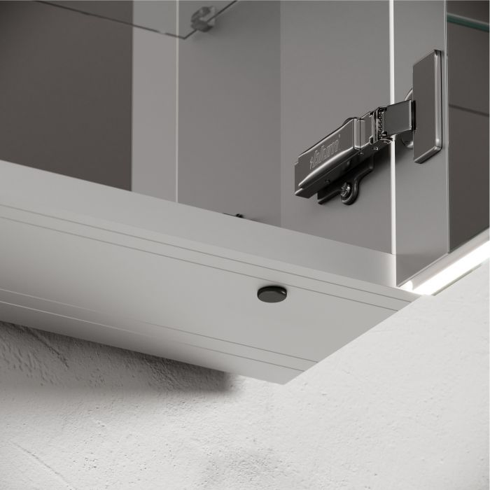 Зеркальный шкаф SANCOS для ванной комнаты из алюминия SANCOS Evoke1000x700х136 мм с LED подсветкой, SC80100