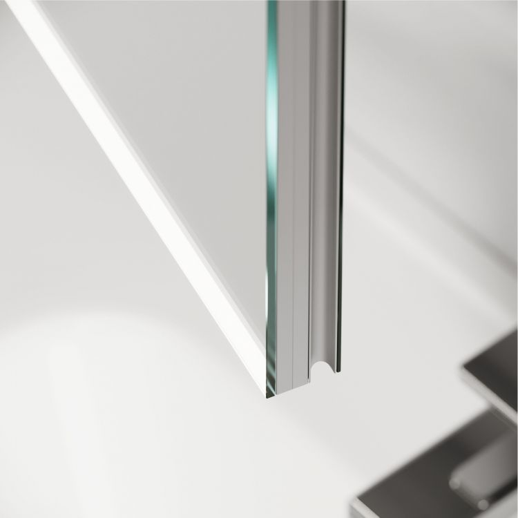 Зеркальный шкаф SANCOS для ванной комнаты из алюминия SANCOS Evoke1000x700х136 мм с LED подсветкой, SC80100